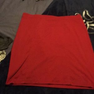 Red plus size skirt